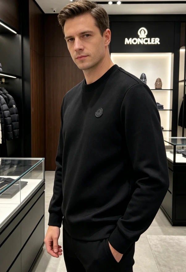 MON Round Tonal Logo Long Sleeve / Black - image