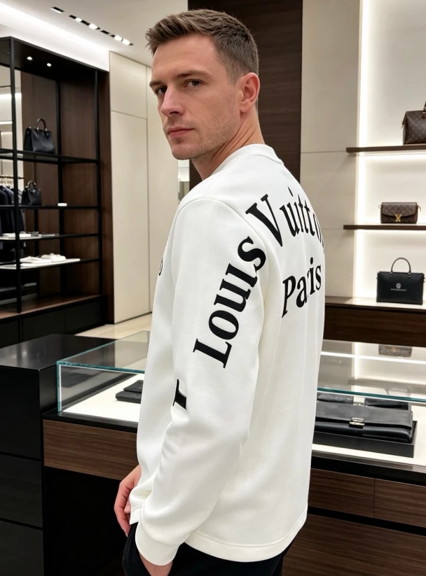 LV Paris Back Print Long Sleeve / White - image