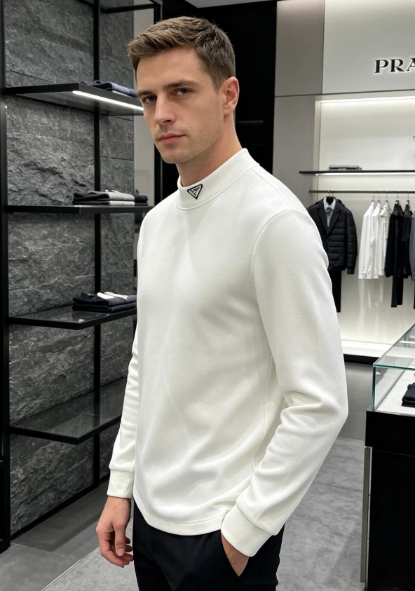 PRD Mock Neck Long Sleeve / White - image