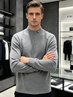 PRD Mock Neck Long Sleeve / Grey