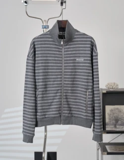 MIU Women's Pinstripe Zip Jacket / Grey