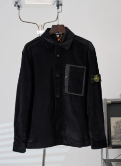 Stone Island Chest Pocket Corduroy Shirt / Black