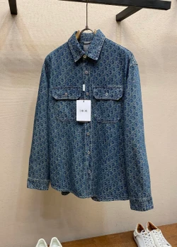 DIO Oblique Jacquard Denim Shirt / Blue