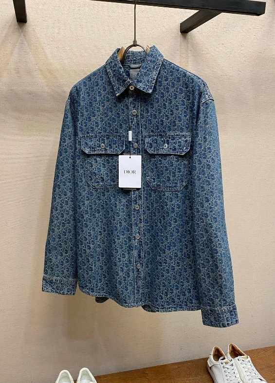 DIO Oblique Jacquard Denim Shirt / Blue - image