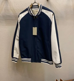 VAL Contrast Sleeve Bomber / Navy & White