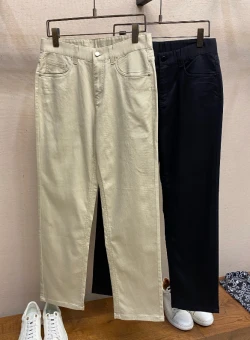 ZEG Cotton Blend Straight Leg Trousers / Multiple Colors