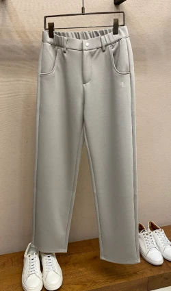 YSL Modal Blend Straight Leg Trousers / Beige