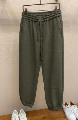 Brioni Drawstring Cuffed Trousers / Green
