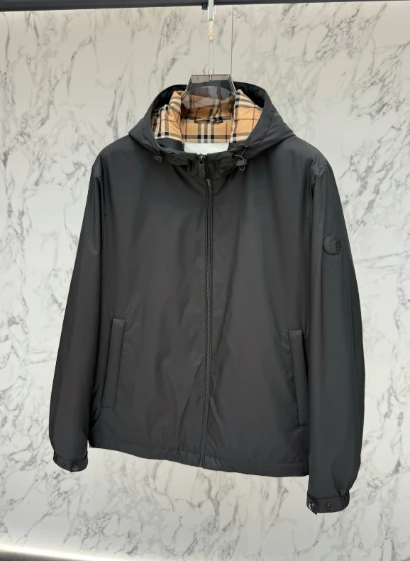 BUR Check Lined Hooded Jacket / Black - image