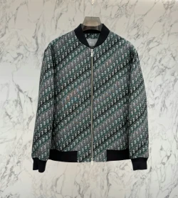 DIO Oblique Jacquard Bomber / Green & Black
