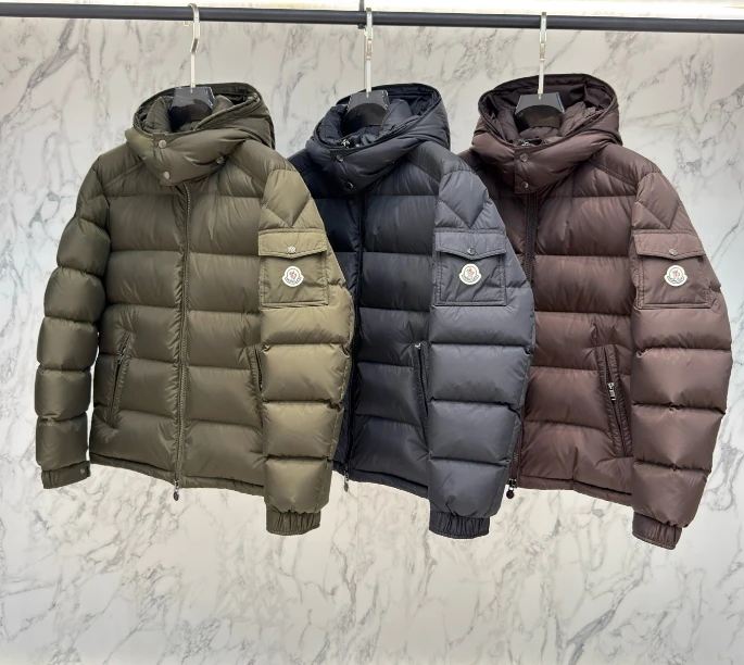 MON Sleeve Pocket Hooded Down Jacket / Multiple Colors - image