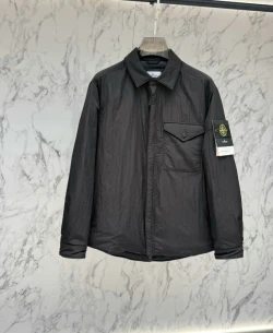 Stone Island Shirt Collar Padded Jacket / Black