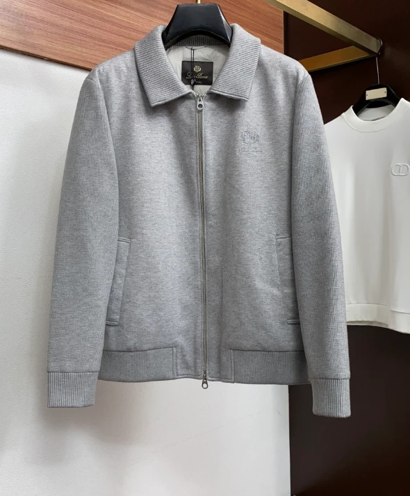 LP Collared Zip Knit Jacket / Light Grey - image