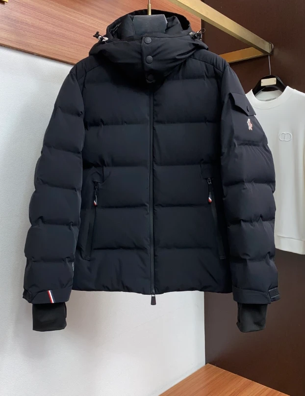 MON Sleeve Pocket Hooded Down Jacket / Black - image