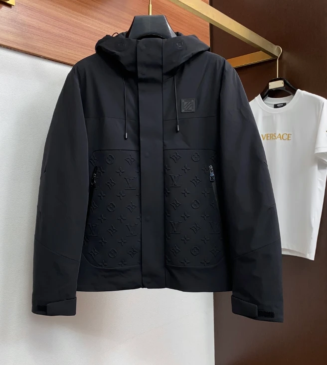 LV Tonal Monogram Hooded Padded Jacket / Black - image
