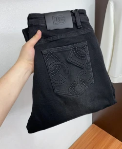DG Geometric Back Pocket Jeans / Black