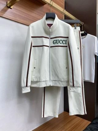 GUC Contrast Trim Zip Tracksuit / Ecru - image
