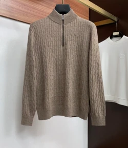 LP Ribbed Half Zip Sweater / Beige