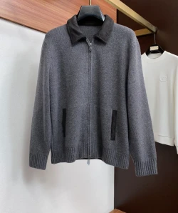 LP Collared Zip Cardigan / Grey