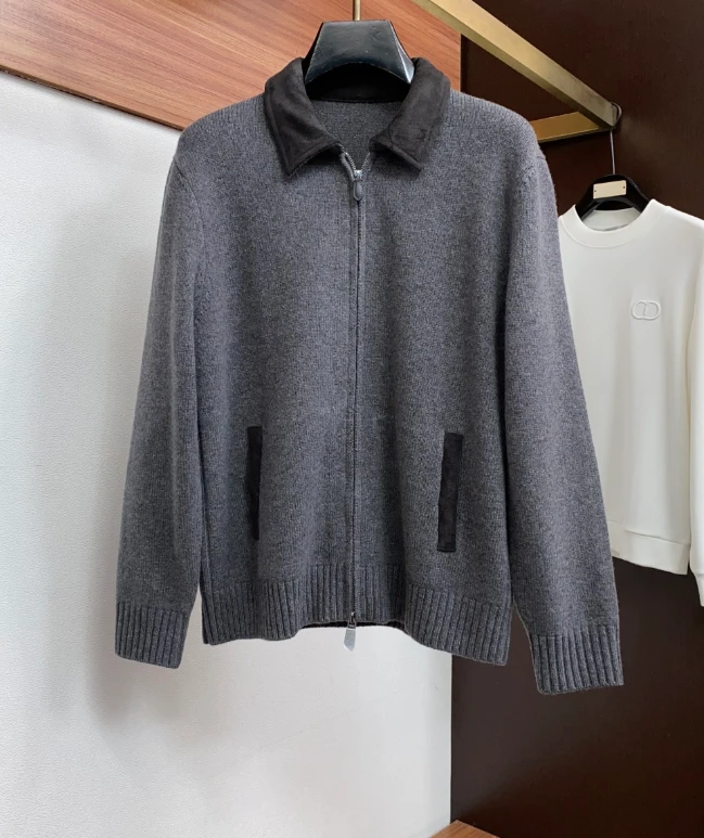 LP Collared Zip Cardigan / Grey - image
