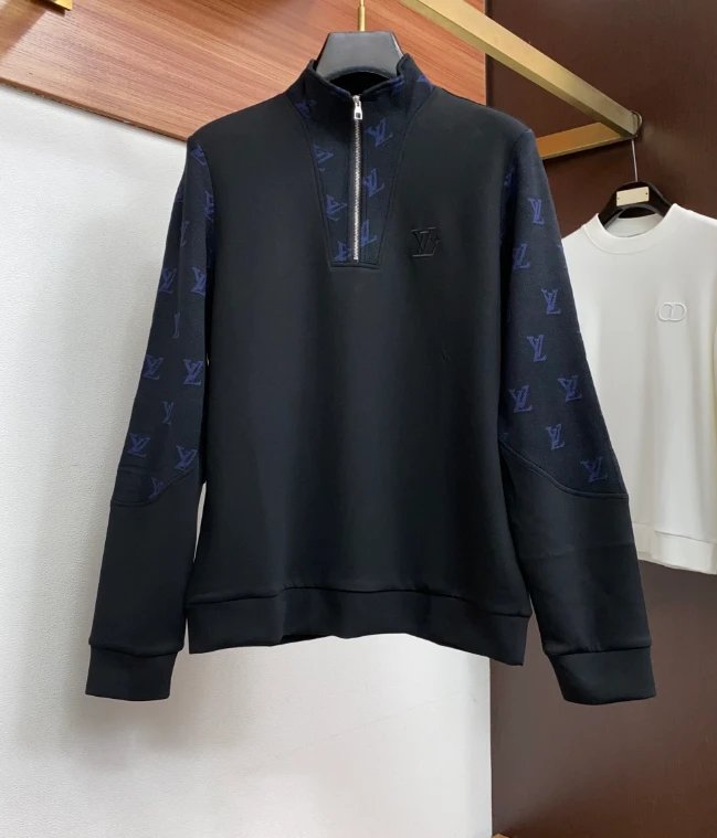 LV Tonal Monogram Half Zip Top / Navy - image