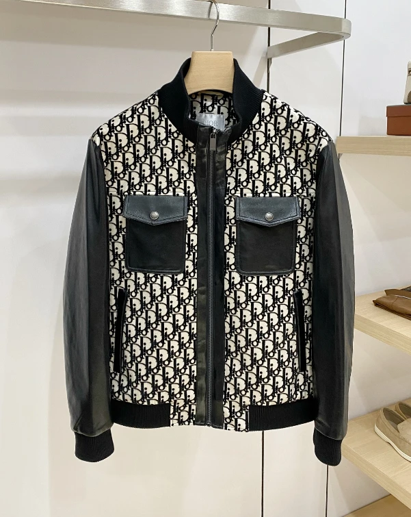 DIO Contrast Pocket Stand Collar Oblique Jacket / Multiple Colors - image