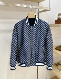 GUC Reversible GG Jacquard Bomber / Navy & Black