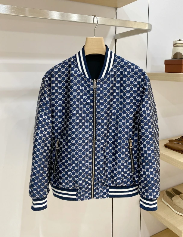 GUC Reversible GG Jacquard Bomber / Navy & Black - image