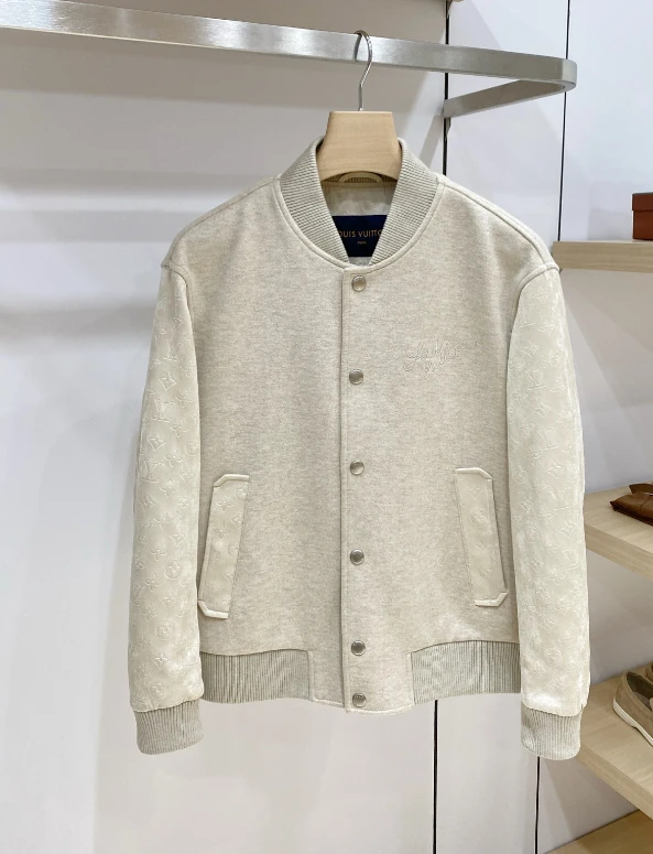 LV Suede Sleeve Knit Bomber / Multiple Colors - image
