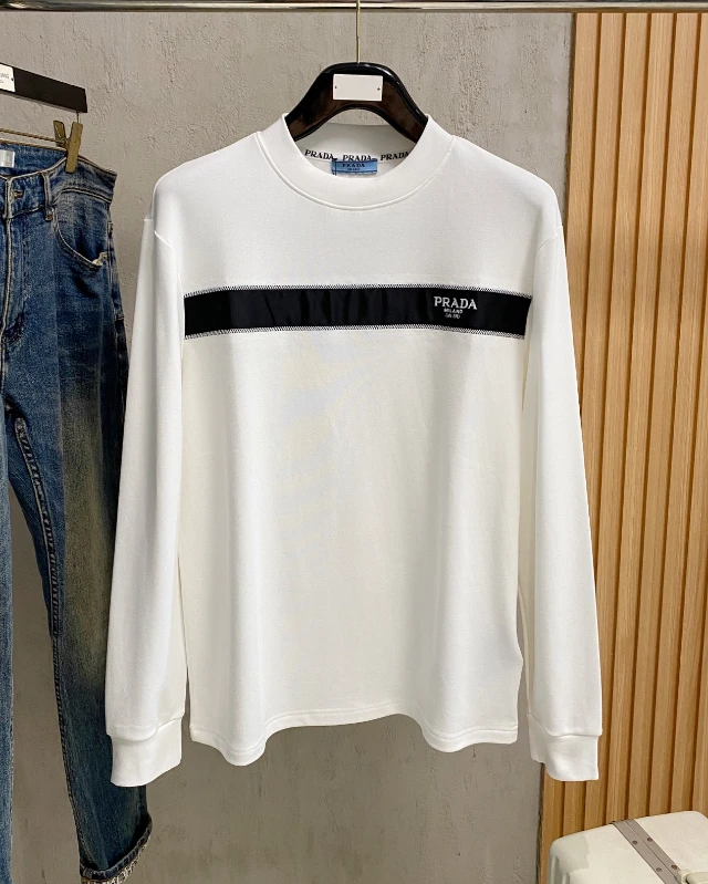 PRA Contrast Stripe Top / White & Black - image