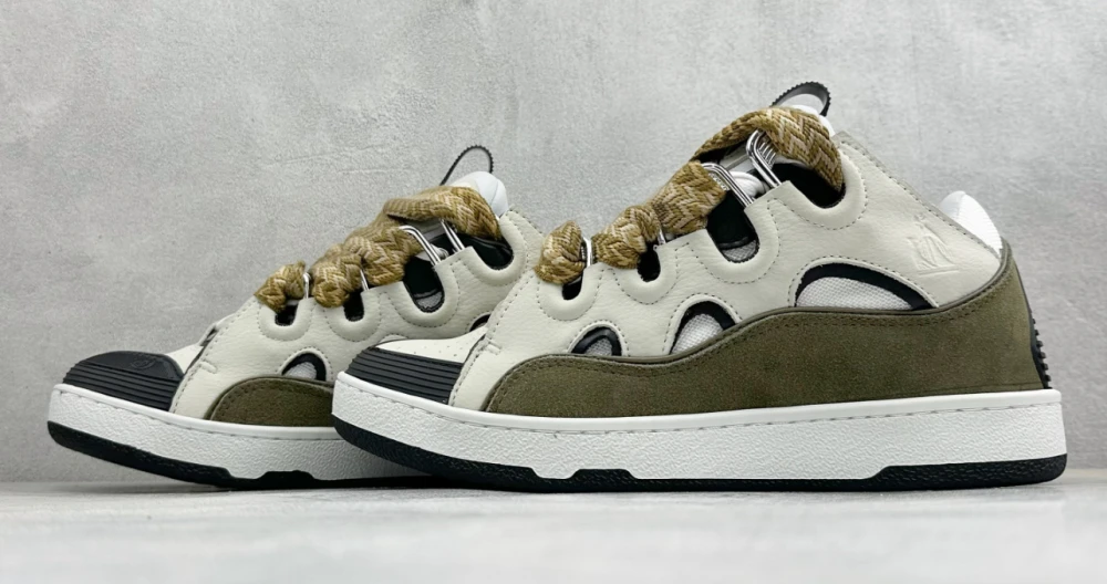 Lanvin Curb Wide Lace / Ecru & Green & Black - image