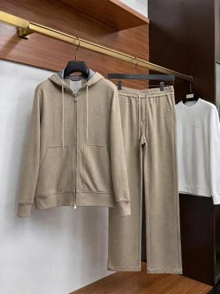 BC Zip Hoodie & Straight Leg Trousers Set / Beige - image