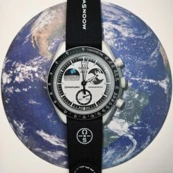 SW MoonSwatch Earthphase / Grey Black