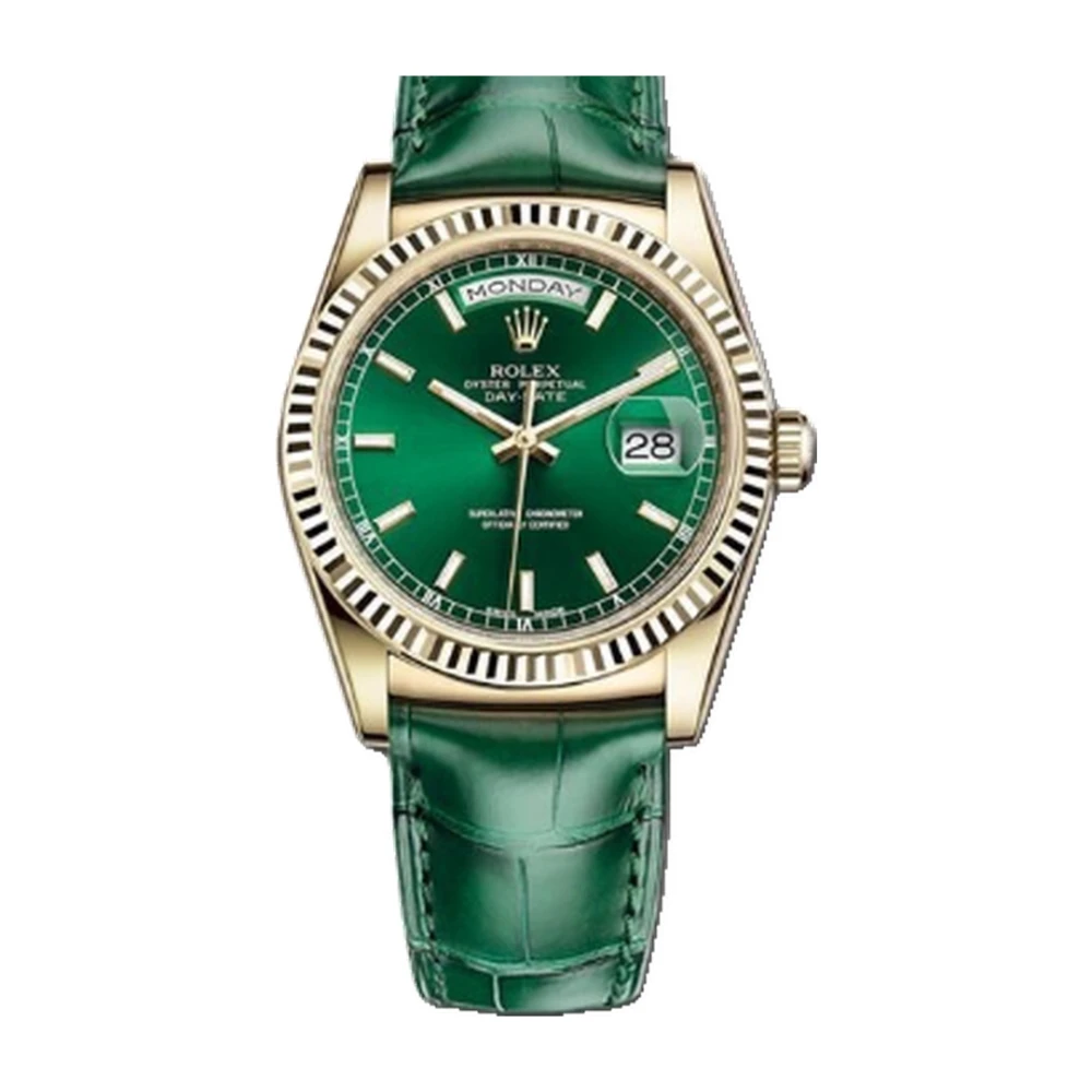 RLX Day-Date 36 / TR Green Leather Collection — реплика - image
