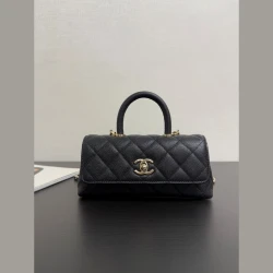CHA Coco Handle Flap Bag / Black