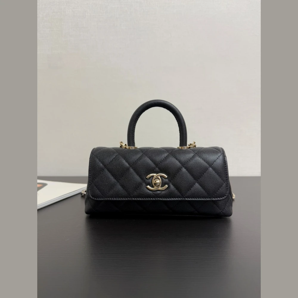 CHA Coco Handle Flap Bag / Black - image