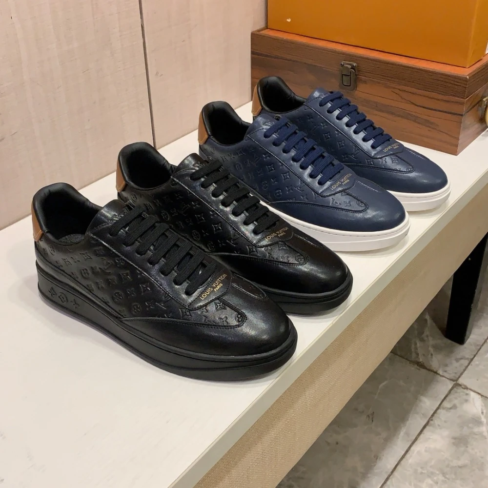 Louis Vuitton Monogram Embossed Sneaker / Black & Navy - image
