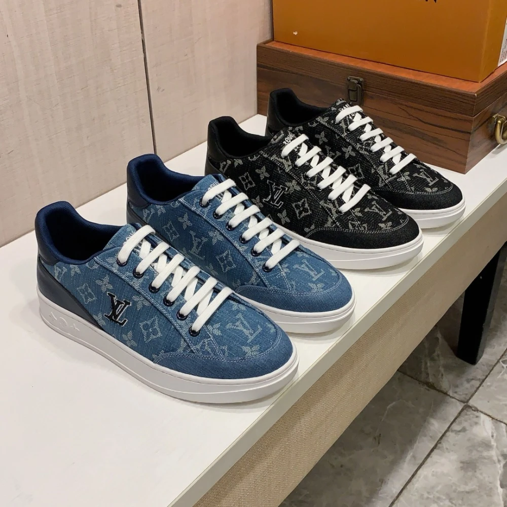 Louis Vuitton Monogram Denim Sneaker / Blue & Black - image