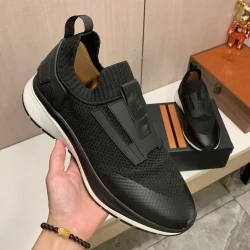 Zegna Knit Slip-On Sneaker / Black & Navy & White & Grey & Blue