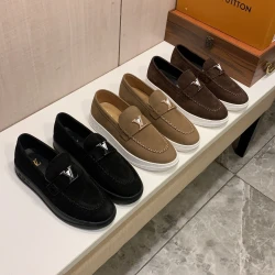 Louis Vuitton LV Initiales Suede Loafer / Black & Taupe & Brown