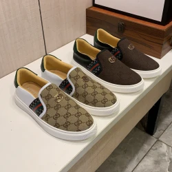 Gucci GG Canvas Slip-On Sneaker / Beige & Brown