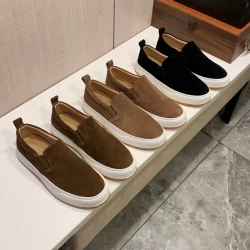 Prada Suede Slip-On Sneaker / Brown & Camel & Black