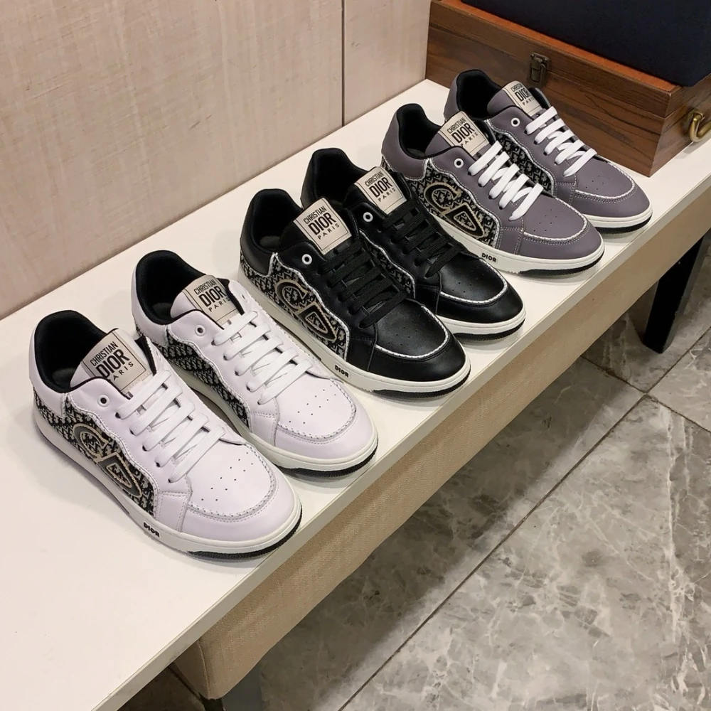 Dior B27 Low Sneaker / White & Black & Grey - image