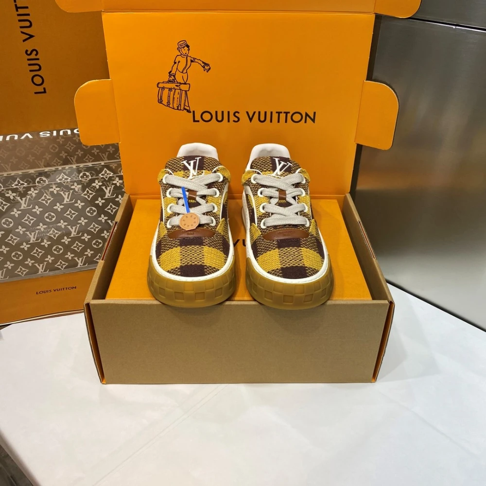 Louis Vuitton LV Tilted Sneaker / Brown & Blue & Khaki & Yellow & Black - image