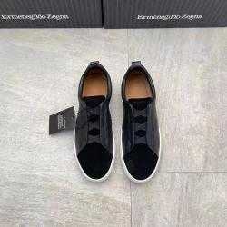 Zegna Triple Stitch Sneaker / Black & White & Grey & Navy & Blue & Brown & Burgundy & Yellow & Pink