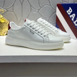 Bally Logo Plaque Sneaker / White & Black