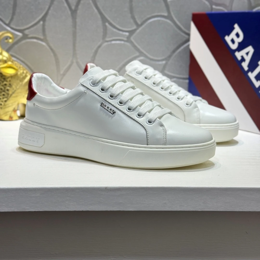 Bally Logo Plaque Sneaker / White & Black - image
