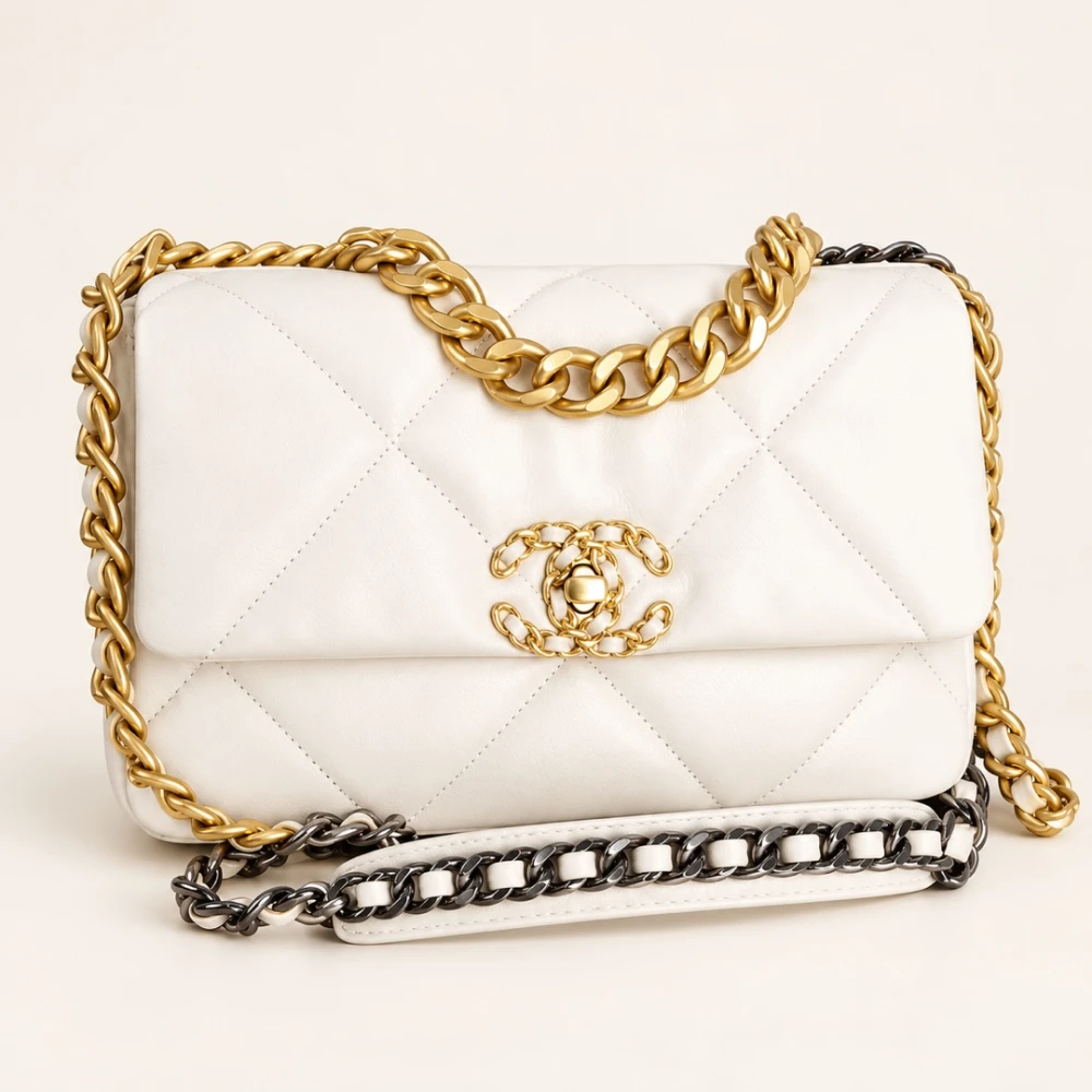 CC / Quilted Chain Flap / White - image