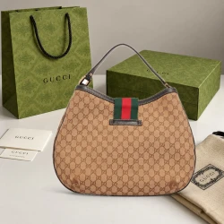 GG / Web Hobo / Beige Brown