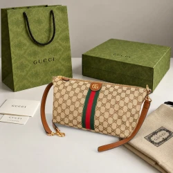GG / Web Shoulder Bag / Beige Brown